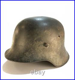 100% Authentic WW2 German Helmet M42 Camo Camouflage Steel Helmet, Gorgeous