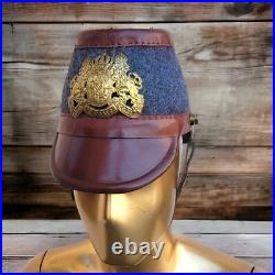 100% Genuine Leather German Police Shako WW2 Helmet in grey felt Costume Gift