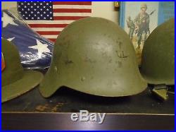 11 Original German / USA / Japanese WWII Helmets Some With Liners WW2 (11 Total)