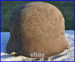 #17 WWII Germany German Original War Relic Combat Damaged Helmet M40 VERY SOUND