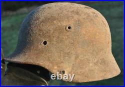 #17 WWII Germany German Original War Relic Combat Damaged Helmet M40 VERY SOUND