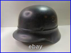 1939 WWII German Heer Double Decal M35 Beaded Helmet / AUTHENTIC