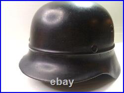 1939 WWII German Heer Double Decal M35 Beaded Helmet / AUTHENTIC