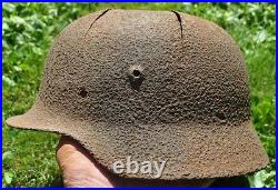 #21 WWII Germany German Original War Damaged Relic Combat Helmet SHELL DROPPED