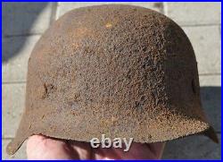 #30 WWII Germany German Original War Damaged Relic Combat Helmet SOFT SPLINTER