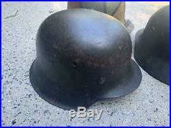 4 German Helmets. Ww1 And Ww2 German Helmets Lot With Liners