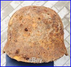 #43 WWII Germany German Original War Damaged Relic Combat Helmet LINER INTACT