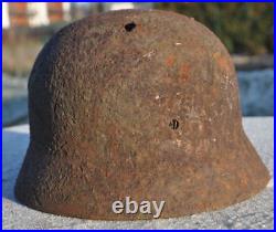 #77 WWII Germany German Original War Damaged Relic Combat Helmet LINER BAND