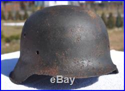 #83 WWII Germany German Original War Relic Combat Helmet M42 PAINT CUSTOM MADE