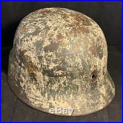 Amazing NAMED WW2 German Army SD Elite Helmet Winter & Green Camouflage Helmet