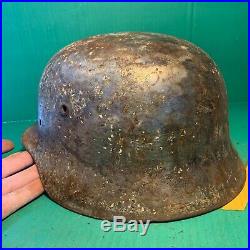 Amazing WW2 German Army M40 Helmet Semi Relic Normandy