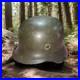 Authentic-Brushed-Dark-Green-Camo-over-Apple-Camouflage-German-Helmet-01-toet