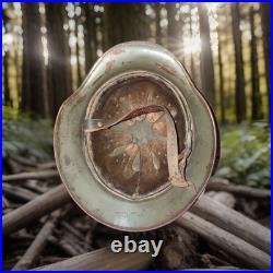 Authentic Brushed Dark Green Camo over Apple Camouflage German Helmet Authentic Brushed Dark Green Camo over Apple Camouflage German Helmet