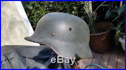 Authentic Complete WW2 M 35 German helmet Size EF 66/58