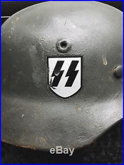 Authentic Original WW2 WWII German Helmet Stahlhelm Quist M1935 SS Waffen Q64