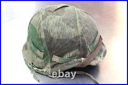 Authentic WW2 German M42 Helmet with Camo Cover & Liner