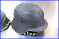 Authentic WW2 German M42 Helmet with Camo Cover & Liner