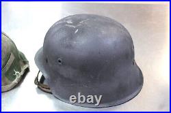 Authentic WW2 German M42 Helmet with Camo Cover & Liner