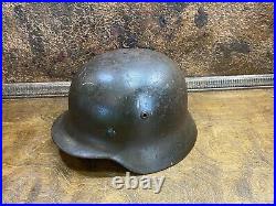 Authentic WWII German Combat Helmet w Liner from WW2 US Veterans Estate