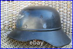 Authentic WWII German Luftschutz Air Defense Helmet Kopweite 55