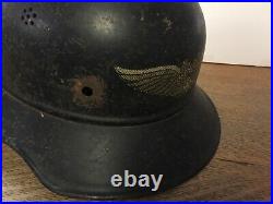 Authentic WWII German Luftschutz Air Defense Helmet withDecal ML18