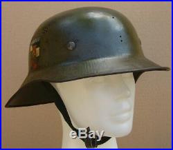 BULGARIAN GERMAN Original Luftschutz GLADIATOR helmet D&C 1943 marked VG Decal