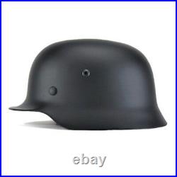 Black WW2 German Elite WH Army M35 M1935 Steel Helmet Stahlhelm Retro Protection