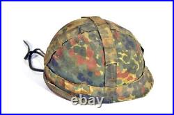 Bundeswehr -WW2 VTG German steel war helmet West Germany w. Camouflage cover