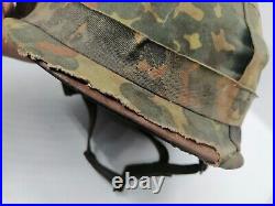 Bundeswehr -WW2 VTG German steel war helmet West Germany w. Camouflage cover