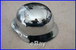 Chrome Plated German Helmet WW2, Real Vintage Authentic