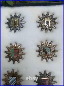 Collection Of 21 German Police Badges Hat Helmet BADGE INSIGNIA Excellent Lot