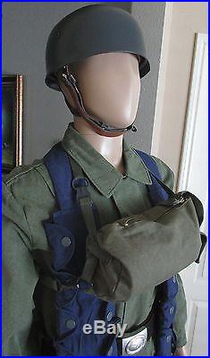 Complete Ww2 German Paratrooper Fallschirmjager Uniform Helmet Jump Smock Boots