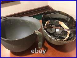 EARLY 1st MODEL WEST GERMAN STEEL HELMET 2-PIECE M1 CLONE