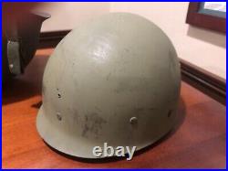 EARLY 1st MODEL WEST GERMAN STEEL HELMET 2-PIECE M1 CLONE