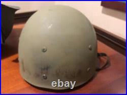 EARLY 1st MODEL WEST GERMAN STEEL HELMET 2-PIECE M1 CLONE