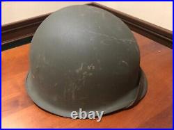 EARLY 1st MODEL WEST GERMAN STEEL HELMET 2-PIECE M1 CLONE