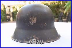 ESTATE FRESH German WW2 M42 Helmet COMPLETE Leather Chin Strap and Liner WWII