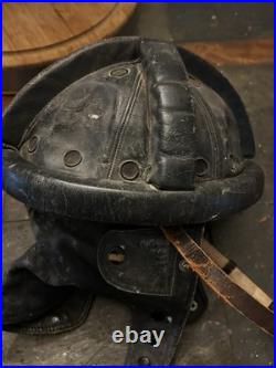 Early Pre WWII German Luftwaffe Glider Pilot's Leather Crash Helmet