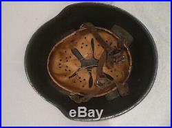 East German DDR m56 1st pattern helmet, 3 rivets with WWII type liner 1959 issue