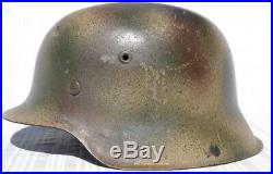 Excellent ORIGINAL WW2 M42 German Normandy camo helmet WWII Army camouflage