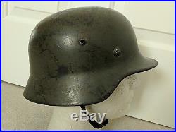 Excellent Original WW2 German M35 Luftwaffe Field Division Camo Helmet