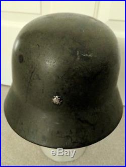 Excellent Original WW2 German M35 Luftwaffe Field Division Camo Helmet