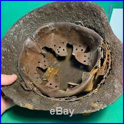 Fantastic WW2 German Army M42 Helmet Shell Found in Normandy With Liner