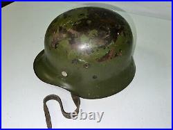 Finnish German POST WW2 Helmet, Original Leather