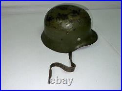 Finnish German POST WW2 Helmet, Original Leather