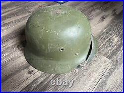 Finnish M40/55 Military Helmet made on German WWII Machinery Original #5