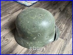 Finnish M40/55 Military Helmet made on German WWII Machinery Original #6