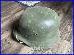 Finnish M40/55 Military Helmet made on German WWII Machinery Original #6