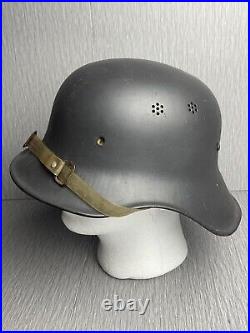 GERMAN WW2 RLB REICHSLUFTSCHUTZBUND HELMET With ERSATZ LINER & PLASTIC CHINSTRAP