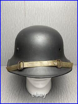 GERMAN WW2 RLB REICHSLUFTSCHUTZBUND HELMET With ERSATZ LINER & PLASTIC CHINSTRAP